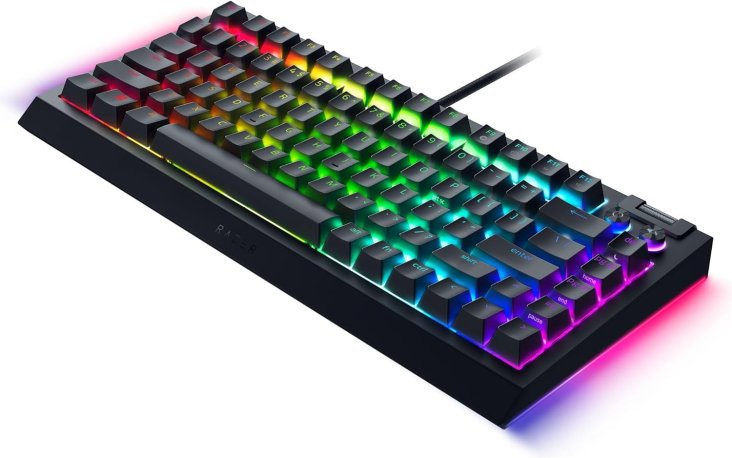 Razer BlackWidow V4 75% Chroma RGB USB-C Mechanical Gaming Keyboard - Orange Switches, Black — 8