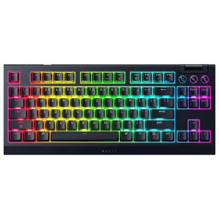 Razer BlackWidow V4 Tenkeyless HyperSpeed Wireless Hot-swappable Gaming Keyboard - Black - RZ03-05480100-R3M1