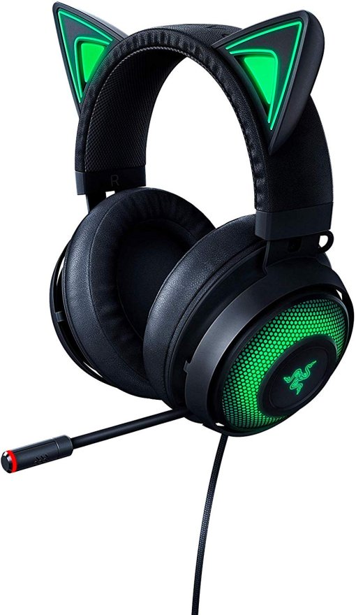 Razer Kraken Kitty Chroma RGB Streaming Headset - Retractable Mic, USB, Black