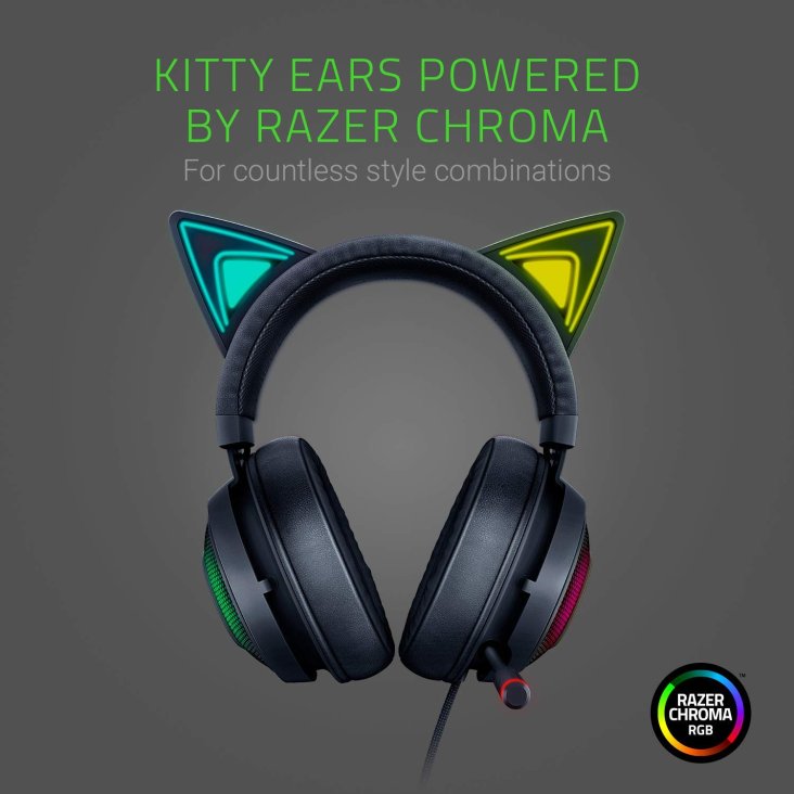 Razer Kraken Kitty Chroma RGB Streaming Headset - Retractable Mic, USB, Black — 2