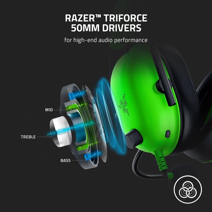 Razer BlackShark V2 X Gaming Headset - Flexible Mic, 3.5mm Jack, Green — 2