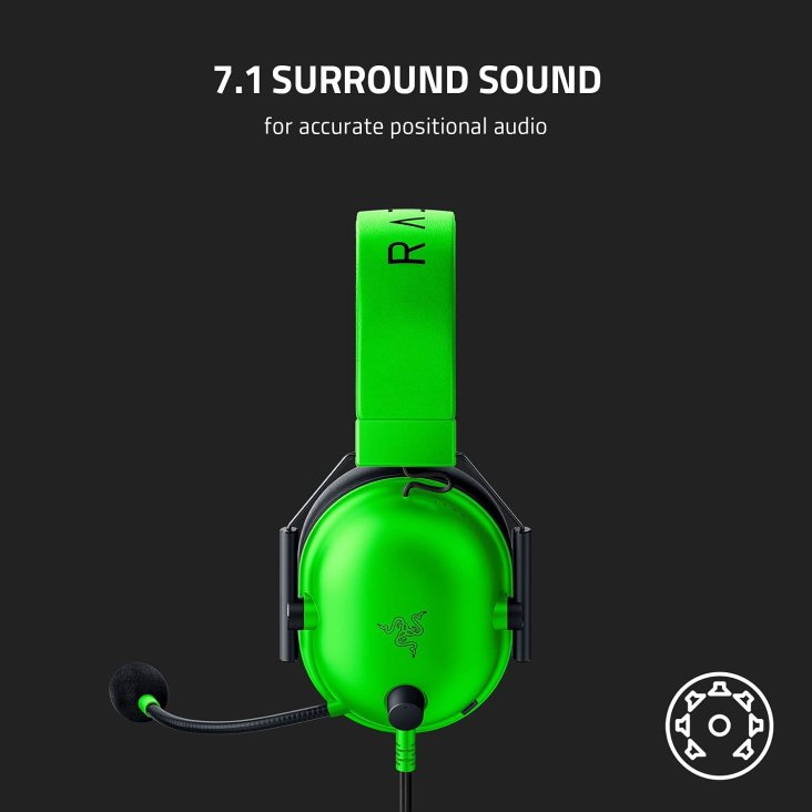 Razer BlackShark V2 X Gaming Headset - Flexible Mic, 3.5mm Jack, Green — 6