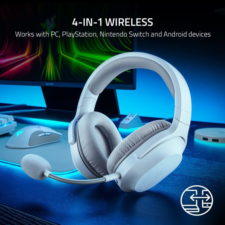 RAZER Barracuda X Edition Gaming Headset - Detachable Mic, Wireless, Mercury White — 2