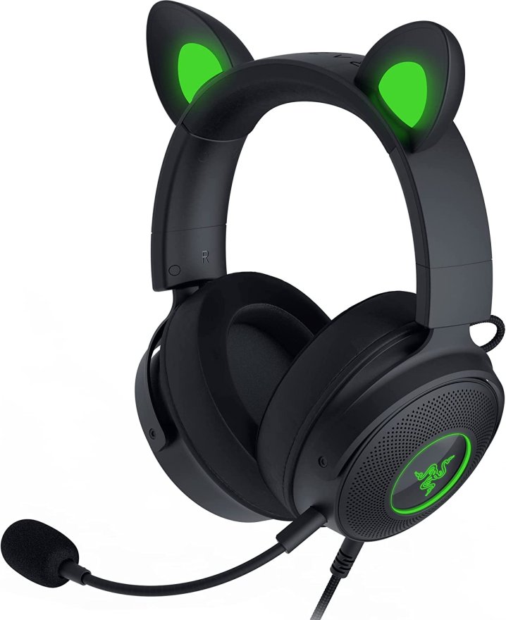 Razer Kraken Kitty V2 Pro Chroma RGB Streaming Headset - Detachable Mic, USB, Black