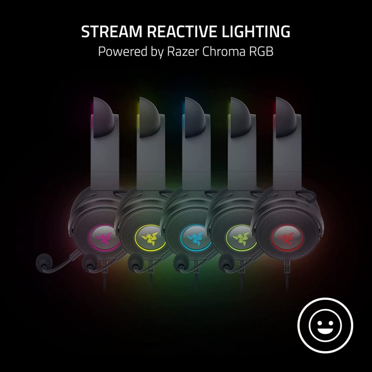 Razer Kraken Kitty V2 Pro Chroma RGB Streaming Headset - Detachable Mic, USB, Black — 3