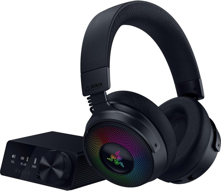 Razer Kraken V4 Pro Gaming Headset - Retractable Mic, Wireless, Black
