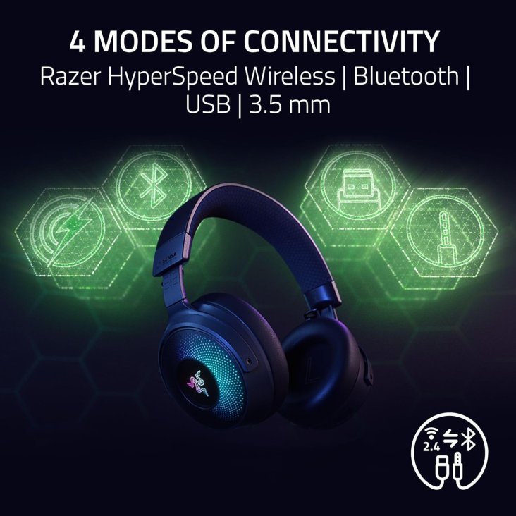 Razer Kraken V4 Pro Gaming Headset - Retractable Mic, Wireless, Black — 4