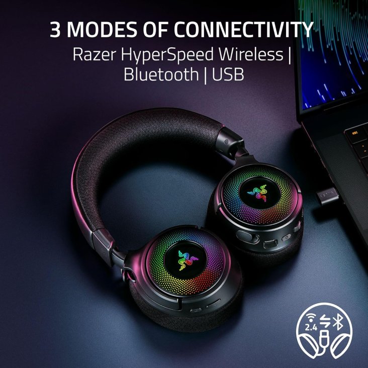 Razer Kraken V4 Gaming Headset - Retractable Mic, Wireless, Black — 2