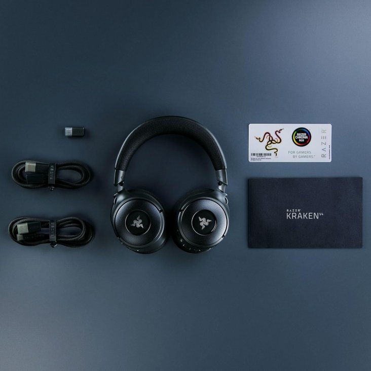 Razer Kraken V4 Gaming Headset - Retractable Mic, Wireless, Black — 8