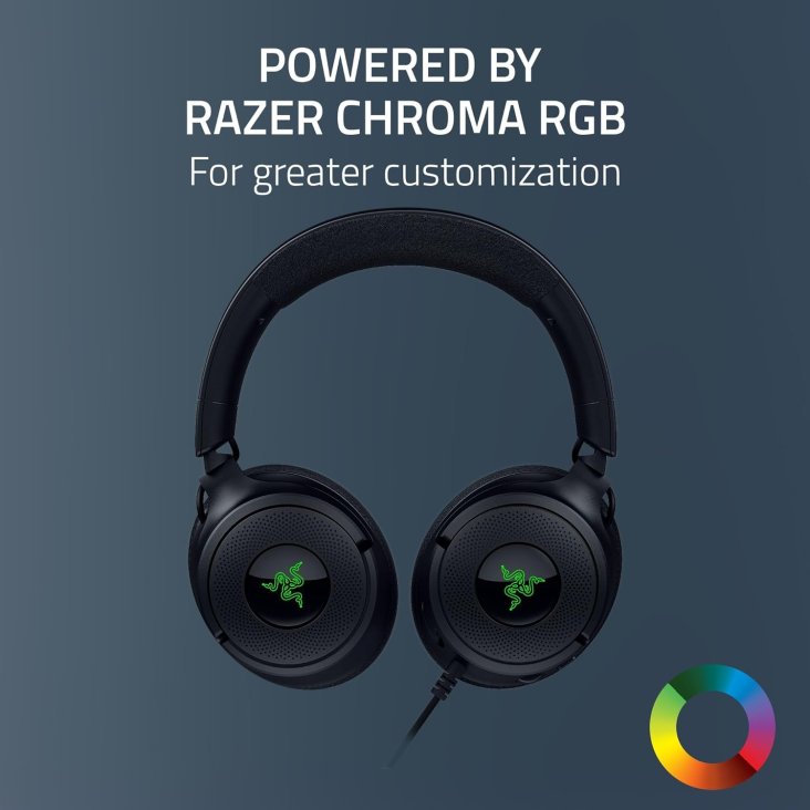 Razer Kraken V4 X Gaming Headset - Retractable Mic, USB-C Wired (USB-A Adapter), Black — 7