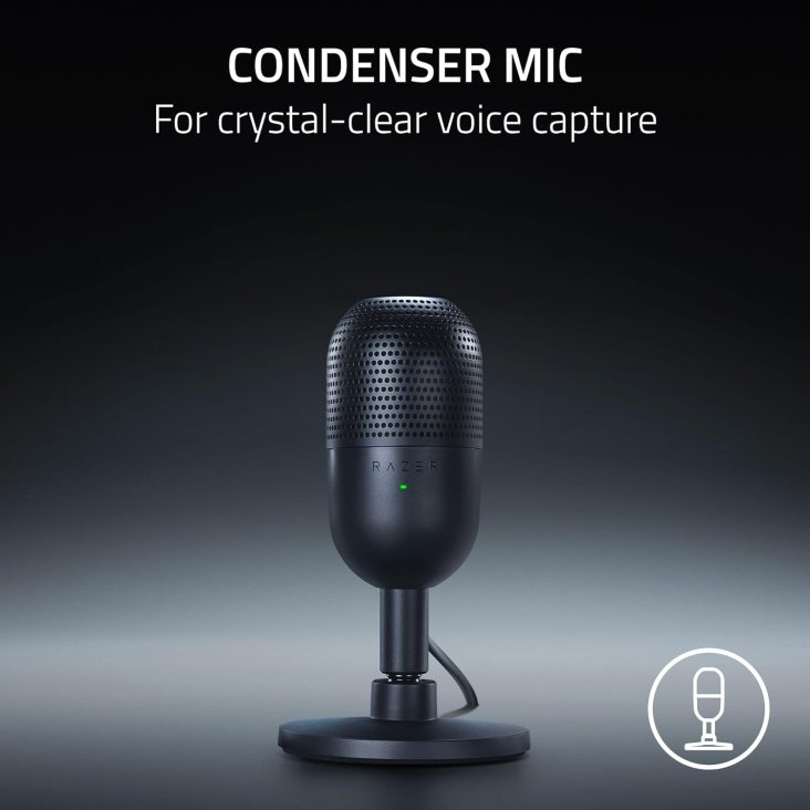 Razer Seiren V3 Mini USB Portable Condenser Microphone - Black - RZ19-05050100-R3M1 — 2