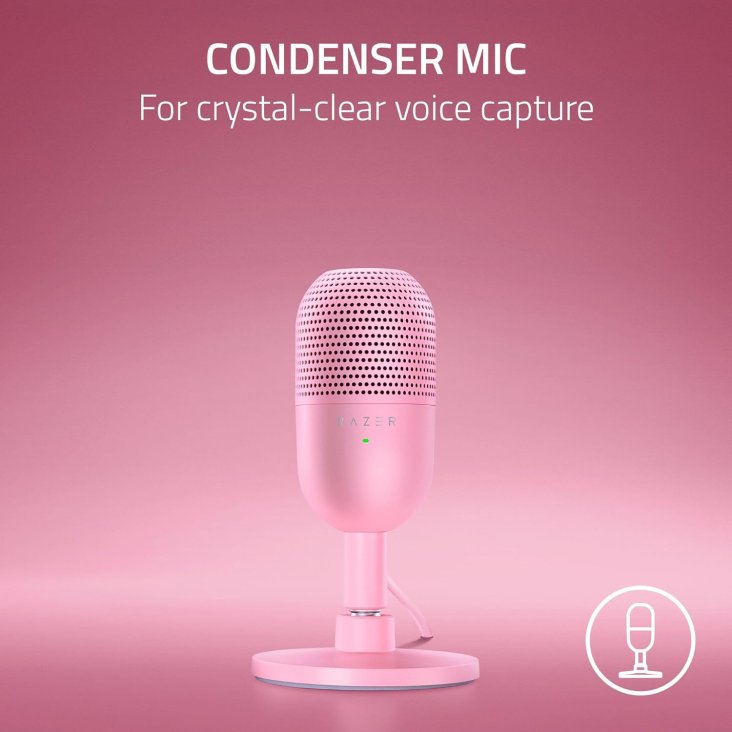 Razer Seiren V3 Mini USB Portable Condenser Microphone - Quartz - RZ19-05050200-R3M1 — 2