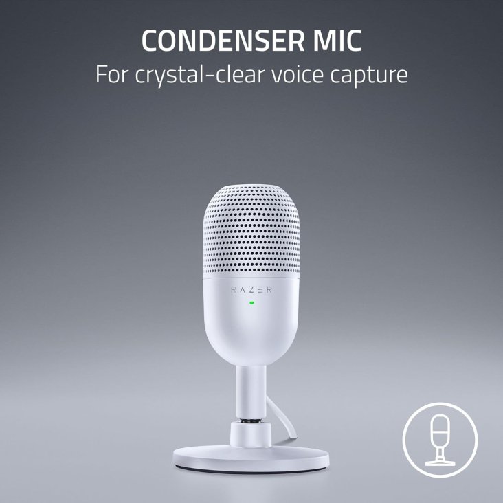 Razer Seiren V3 Mini USB Portable Condenser Microphone - White - RZ19-05050300-R3M1 — 2