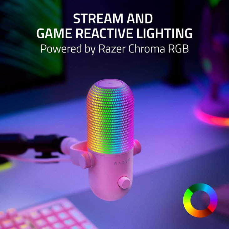 Razer Seiren V3 Chroma USB RGB Condenser Microphone - Quartz - RZ19-05060300-R3M1 — 2