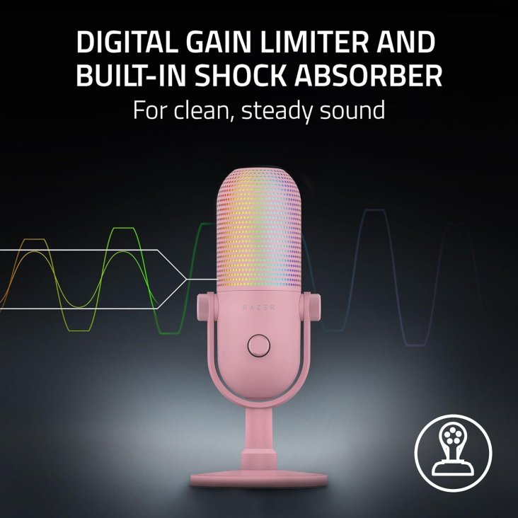 Razer Seiren V3 Chroma USB RGB Condenser Microphone - Quartz - RZ19-05060300-R3M1 — 4