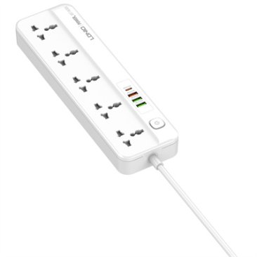 LDNIO SC5415 Power Extension Cord - 5x Universal Outlets, 3x USB-A, 1x USB-C - SC5415 — 3