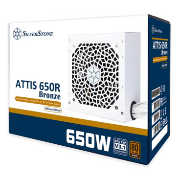 SilverStone ATTIS 650R, 80 Plus Bronze Non-Modular Power Supply - White - SST-AT650R-BF-WBW — 8