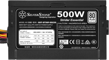Silverstone Strider ST50F-ES230 500W ATX 80+ 230V EU Non-Modular Power Supply - Black — 3