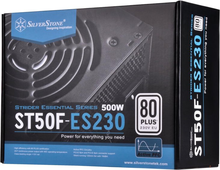 Silverstone Strider ST50F-ES230 500W ATX 80+ 230V EU Non-Modular Power Supply - Black — 9