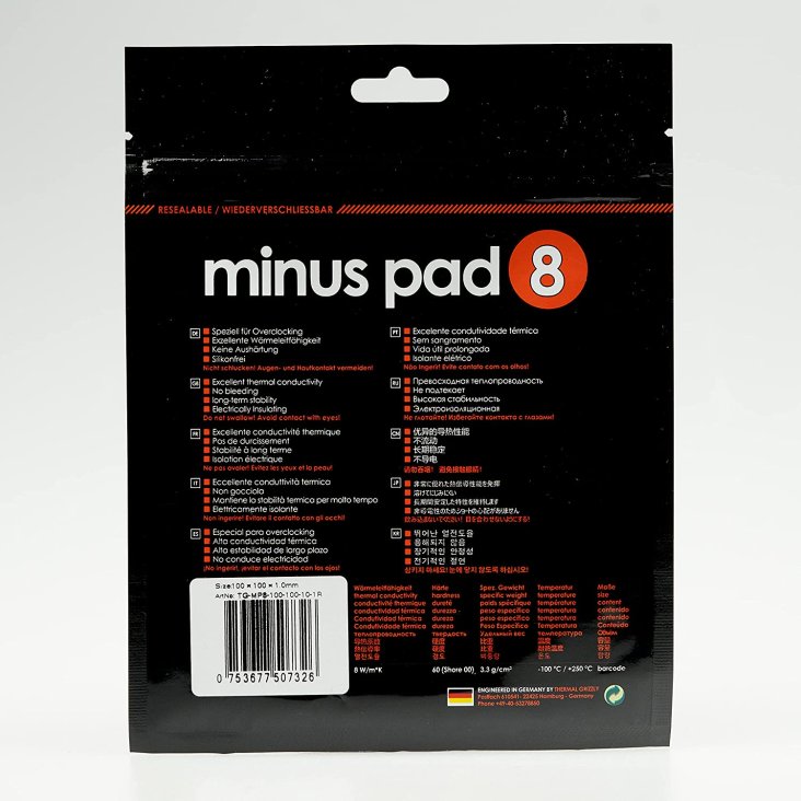 Thermal Grizzly Minus Pad 8 - 30x30x1.5mm Thermal Pad - TG-MP8-30-30-15-1R — 5