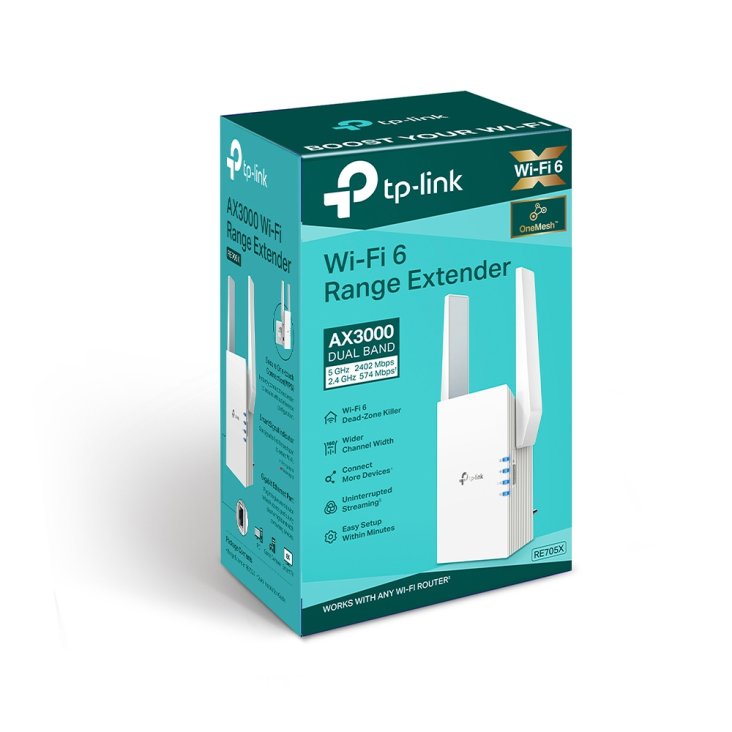 TP-LINK RE705X AX3000 Dual-Band Mesh Wi-Fi 6 Range Extender - Tp-Link AX3000
