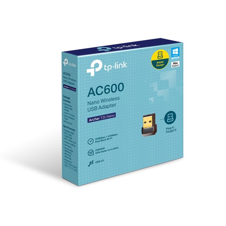 TP-LINK Archer T2U Nano AC600 Nano Wireless USB Adapter - TP-LINK T2U Nano AC600 — 5