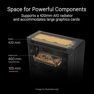 ASUS ProArt PA602 Wood Edition Tempered Glass Panel Full Tower EATX PC Case - Black — 4