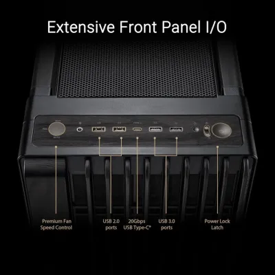 ASUS ProArt PA602 Wood Edition Tempered Glass Panel Full Tower EATX PC Case - Black — 6
