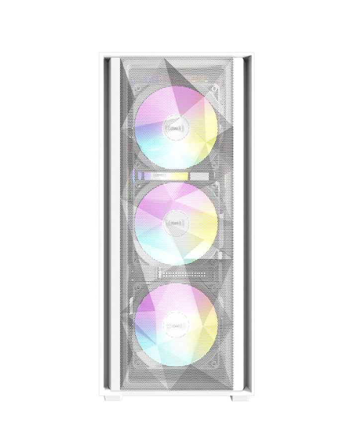 RAIDMAX Vector V217 ATX Mid Tower Mesh Gaming PC Case With ARGB Fans - White - V217TWF — 2