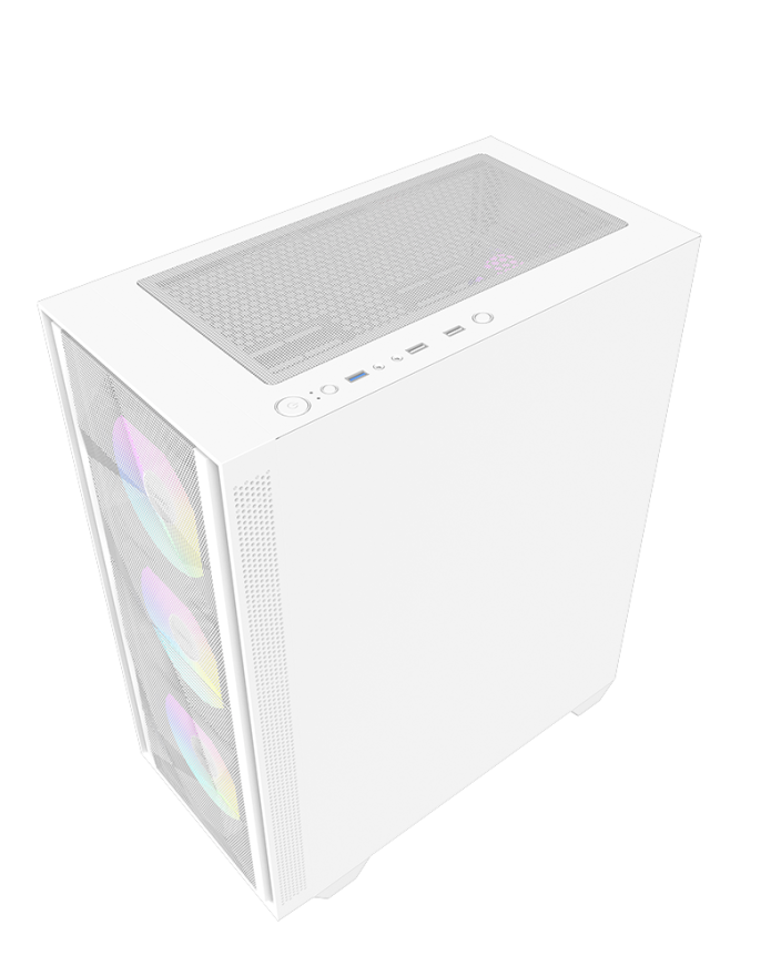 RAIDMAX Vector V217 ATX Mid Tower Mesh Gaming PC Case With ARGB Fans - White - V217TWF — 5