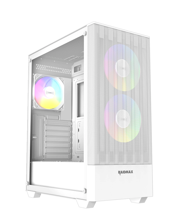 RAIDMAX Vector V218 High-Performance Mesh Gaming PC Case - White - V218WF
