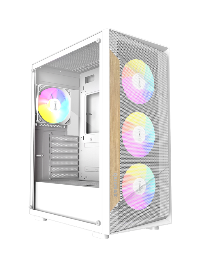 RAIDMAX Vector V219WF ATX Mid-Tower Gaming Computer Case with ARGB - White - V219WF