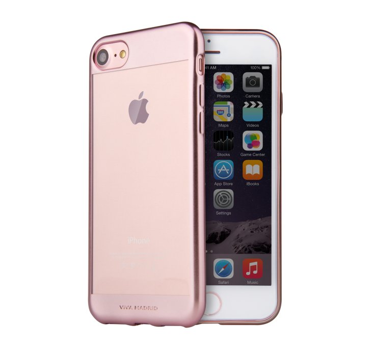 Viva Madrid Metalico Flex Borde iPhone 7 Back Case - Rose Gold - VIVA-IP7BC-MFBRGD