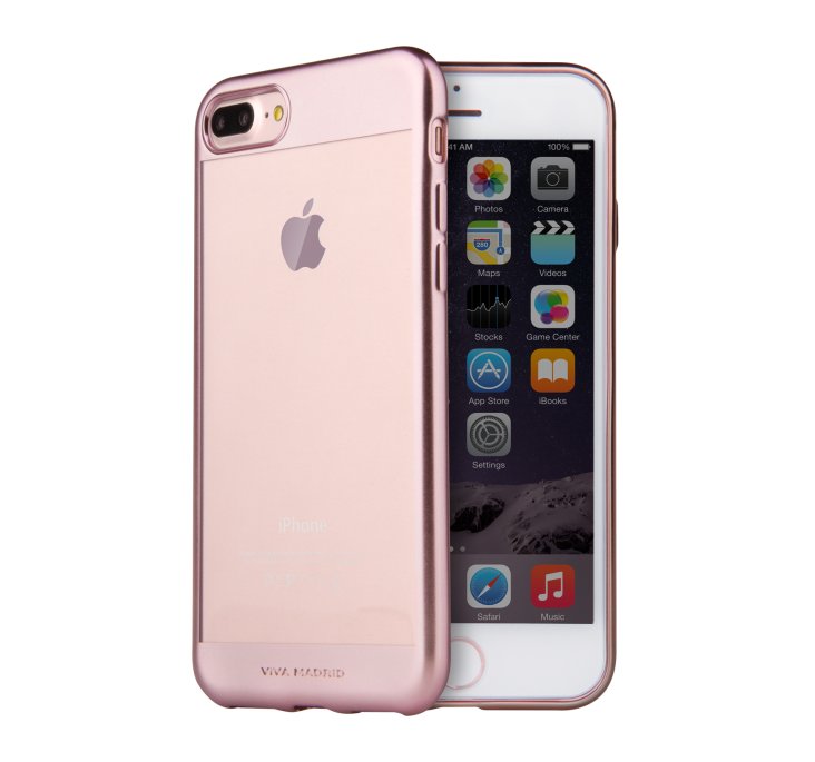 Viva Madrid Metalico Flex Borde for iPhone 7 Plus Back - Rose Gold
