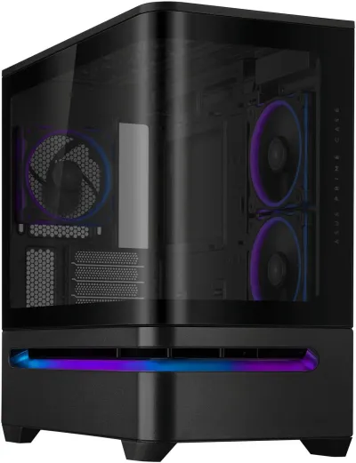 Asus PRIME AP202 Micro ATX Computer Case, Up to 360mm Radiator, Supports Up to 420mm Max GPU, Top & Bottom Removable Dust Filters - Black - 90DC00P0-B19000