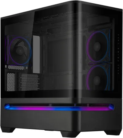 Asus PRIME AP202 Micro ATX Computer Case, Up to 360mm Radiator, Supports Up to 420mm Max GPU, Top & Bottom Removable Dust Filters - Black - 90DC00P0-B19000 — 2