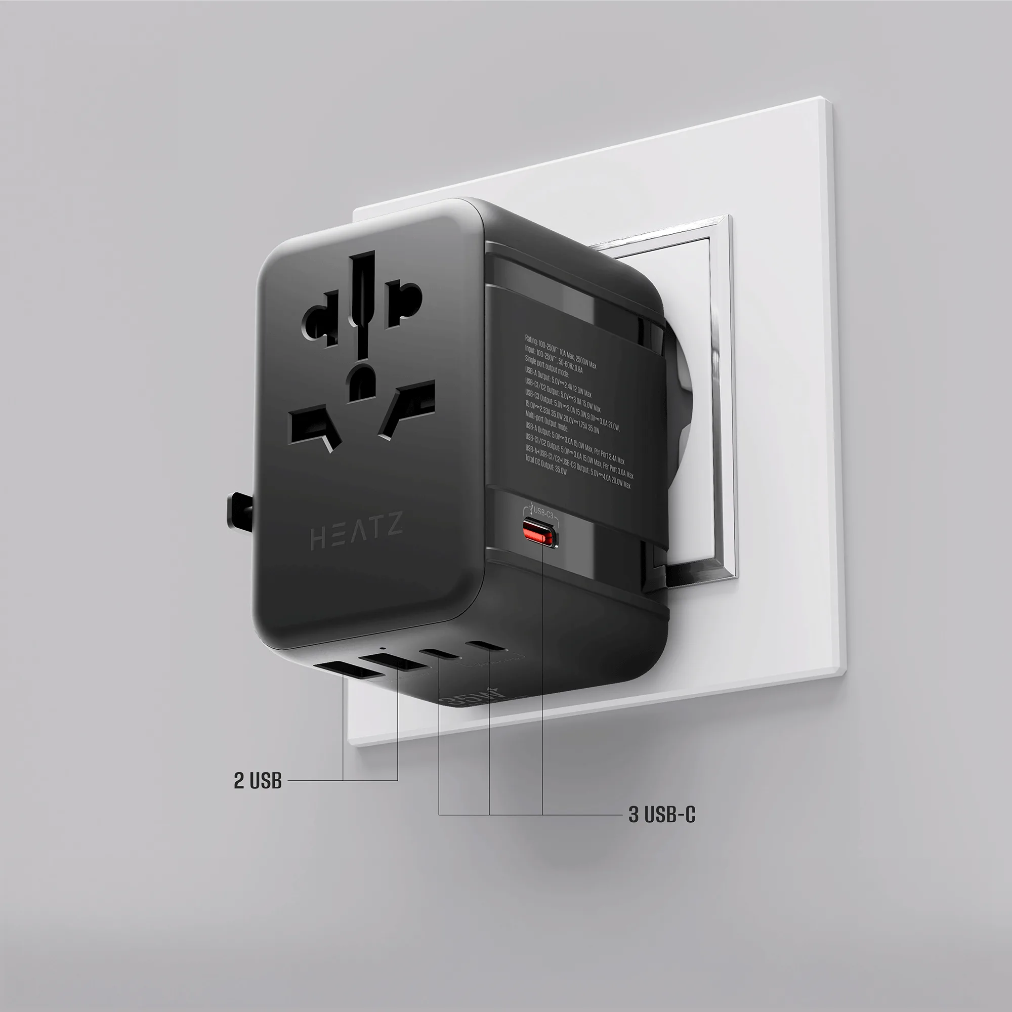 Heatz 35W Universal Travel Adapter Charger — 4