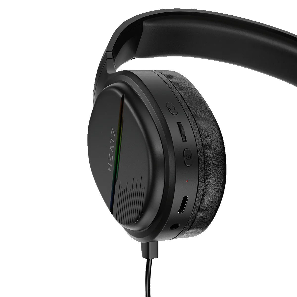 Heatz Gaming Headset 4-in-1, Wireless, Bluetooth , Foldable Microphone, RGB Light - Black — 7