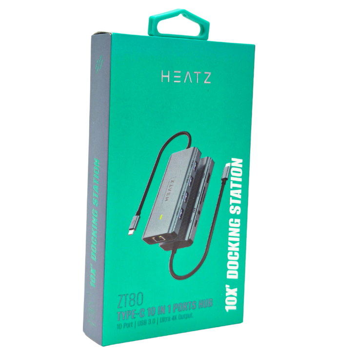 HEATZ TYPE-C 10 IN 1 PORTS HUB ZT80