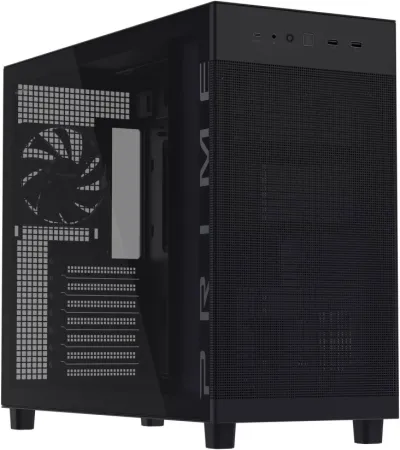 Asus Prime AP303 Tempered Glass Computer Case - Black - 90DC00V0-B39010