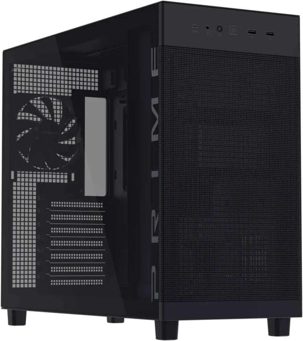 Asus Prime AP303 Tempered Glass Computer Case - Black - 90DC00V0-B39010