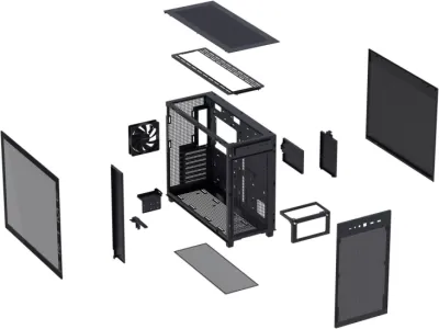 Asus Prime AP303 Tempered Glass Computer Case - Black - 90DC00V0-B39010 — 6