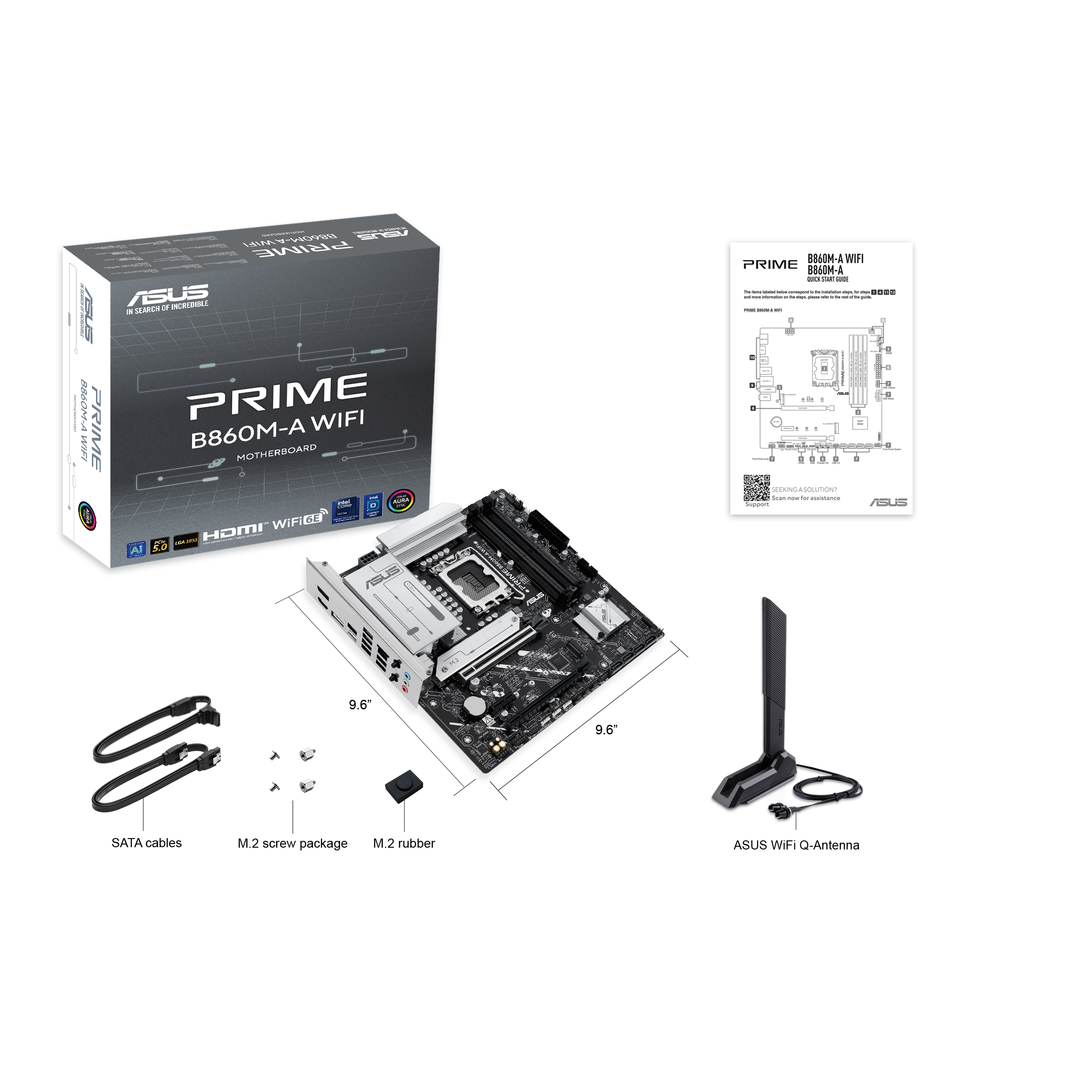 Asus Prime B860M-A WIFI LGA 1851 Micro-ATX DDR5 Motherboard - 90MB1JY0-M0EAY0 — 8