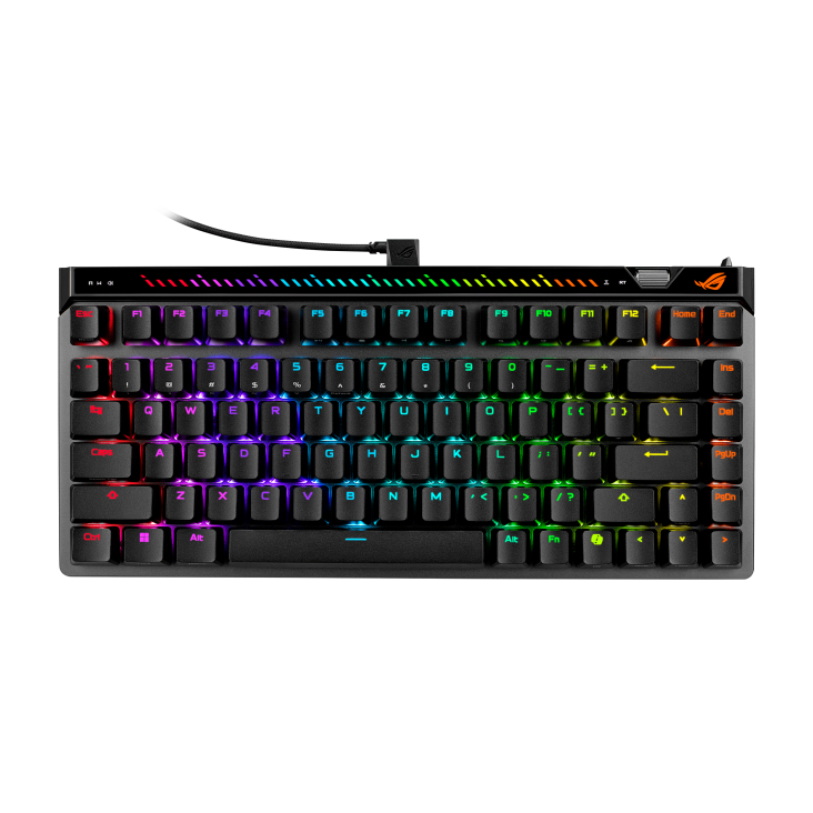 Asus ROG Falchion Ace 75 HE gaming keyboard with hot-swappable ROG HFX V2 & V2X Magnetic Switches, ROG Hall Sensor, Rapid Trigger toggle, sensitivity adjustment wheel, interactive touch panel, Black-90MP047H-BKCA00 — 8