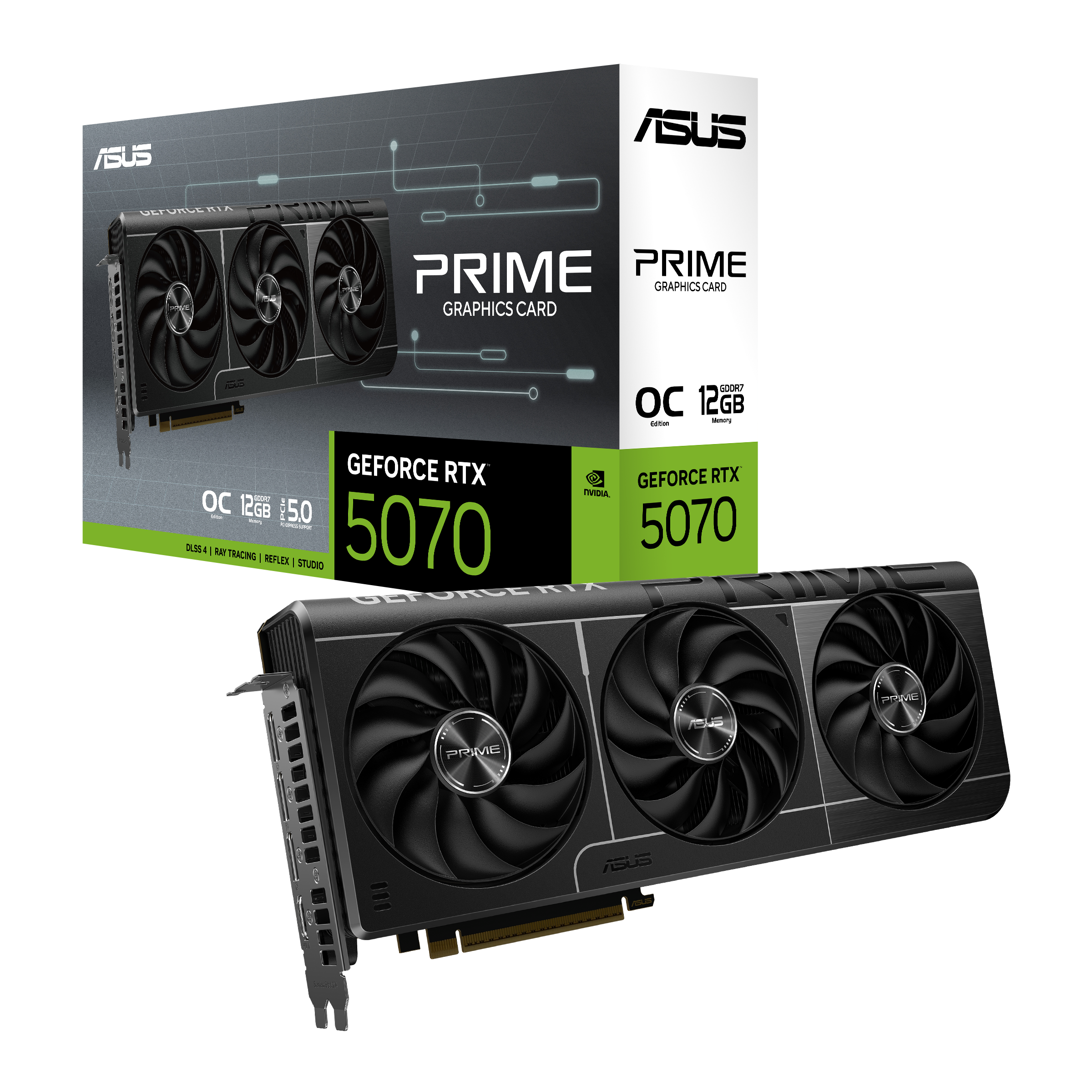 Asus Prime GeForce RTX 5070 OC 12GB GDDR7 Graphics Card - Black - 90YV0M10-M0NA00 — 7
