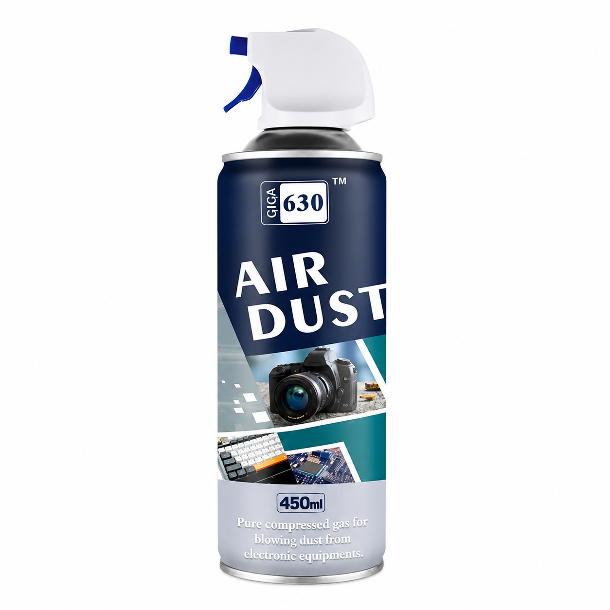 Giga630 Air Duster, Compressed Gas, Dust Removal, Wide Range of Uses, Chlorofluorocarbons Free, Recyclable Can, 450ML- AKI3700 — 3