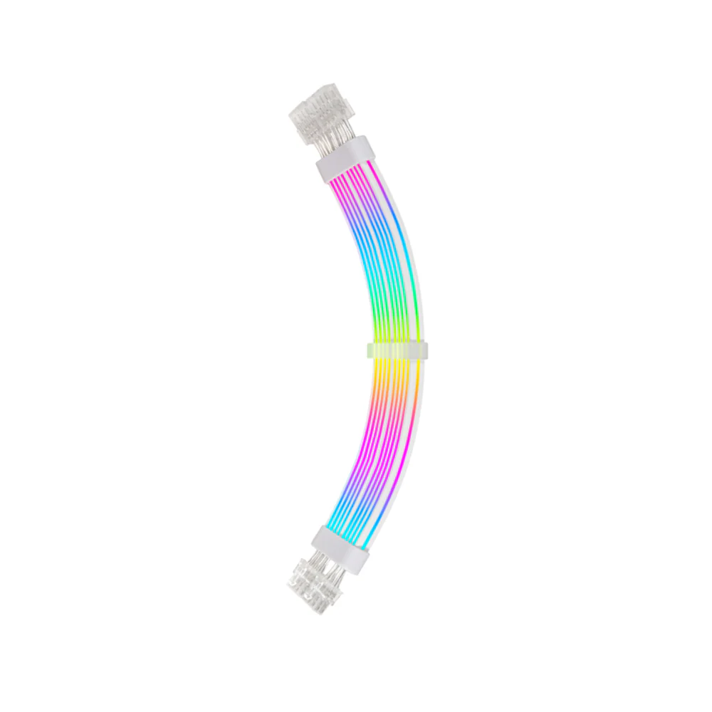 Asiahorse 2x8pin ARGB PSU Extension Cable - White - DURAL 8PIN RGB DUAL SR WHT — 8