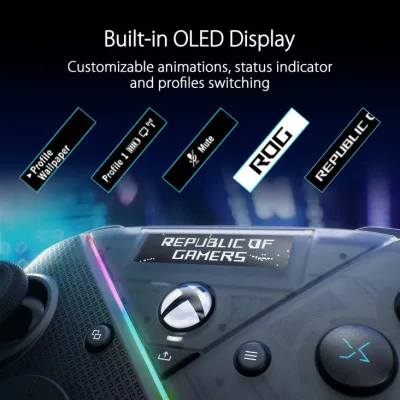 Asus ROG GD300X Raikiri Pro Xbox Gaming Controller - OLED Display, USB-C/2.4GHz Wireless/Bluetooth, Black — 2