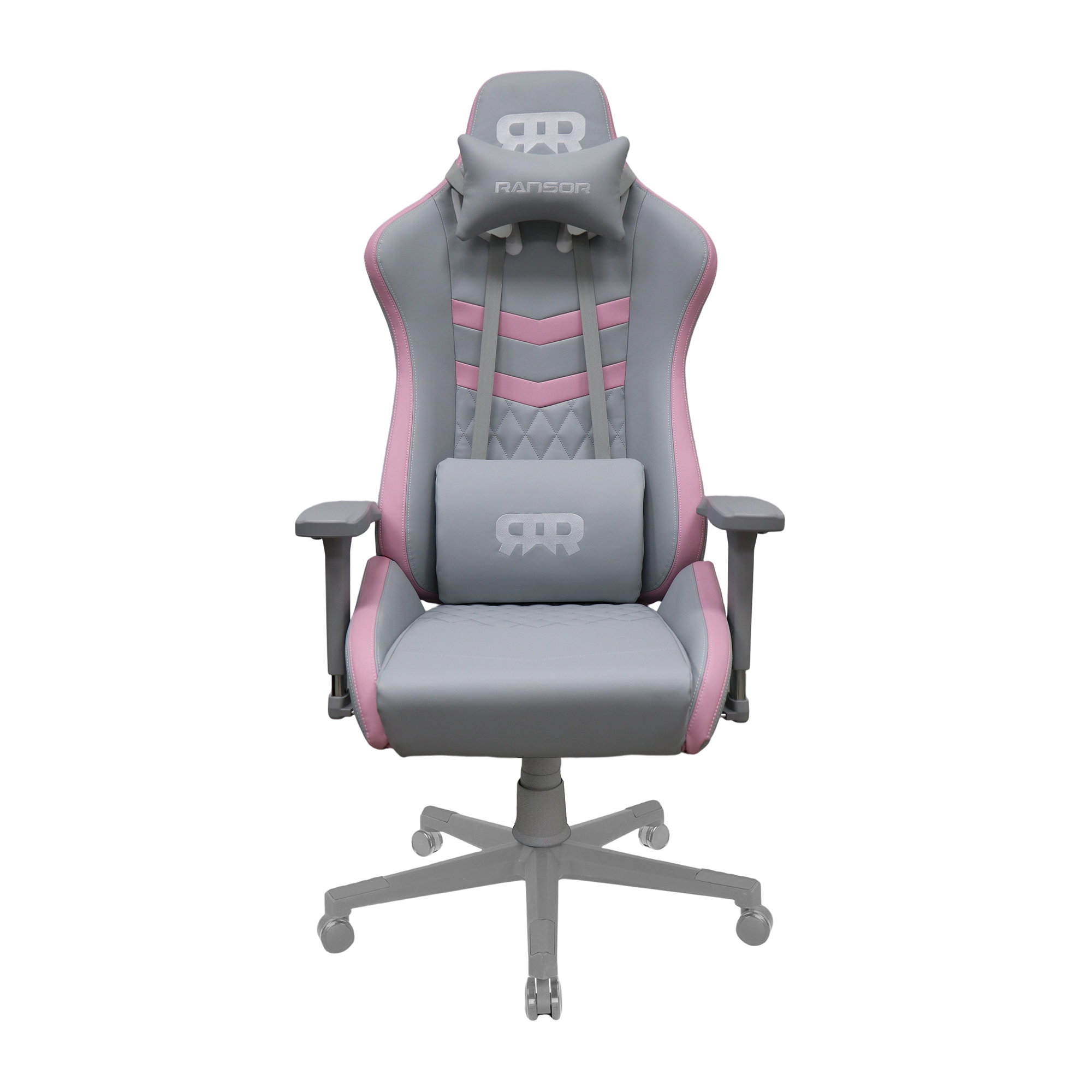 RANSOR® Queen Gaming Chair – Grey & Pink Leather - RNSR-GC-QENL3-GP-01 — 8