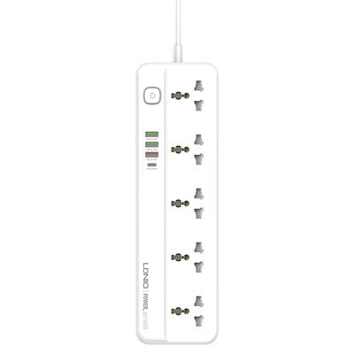 LDNIO SC5415 Power Extension Cord - 5x Universal Outlets, 3x USB-A, 1x USB-C - SC5415 — 6